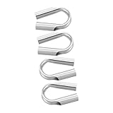 LIOOBO 4pcs Stainless Steel Heavy Duty Wire Rope Thimble Rigging Accessories for Sailing Boat Anchor and Industrial Applications Slip Design Compact and Durable