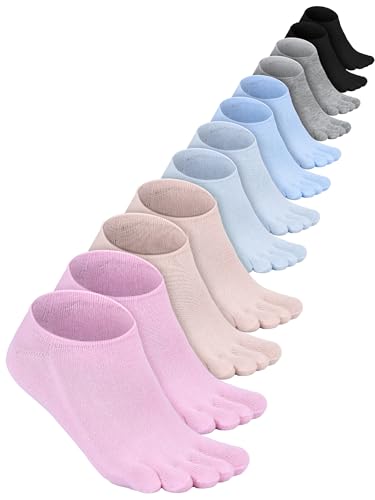 Image of Bencailor Women Toe Socks Cotton No Show Sock | 6 /12 Pairs Low-cut Socks with Toes Separated, Soft Breathable Cotton, Ankle Five-finger Sock for Running Athletic Daily Wear