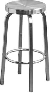 RCJCQSR Edelstahl Barhocker mit Fußstütze