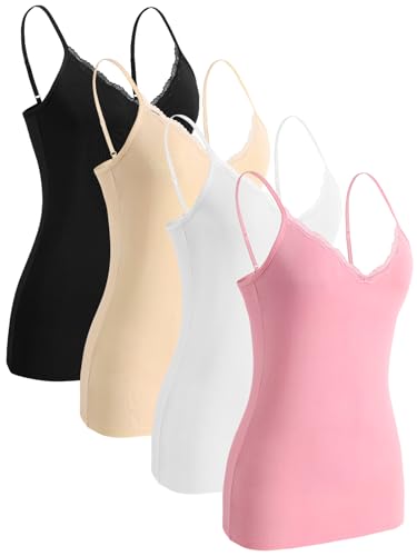 Rosyline V Neck Camisoles for Women Adjustable Lace Cami