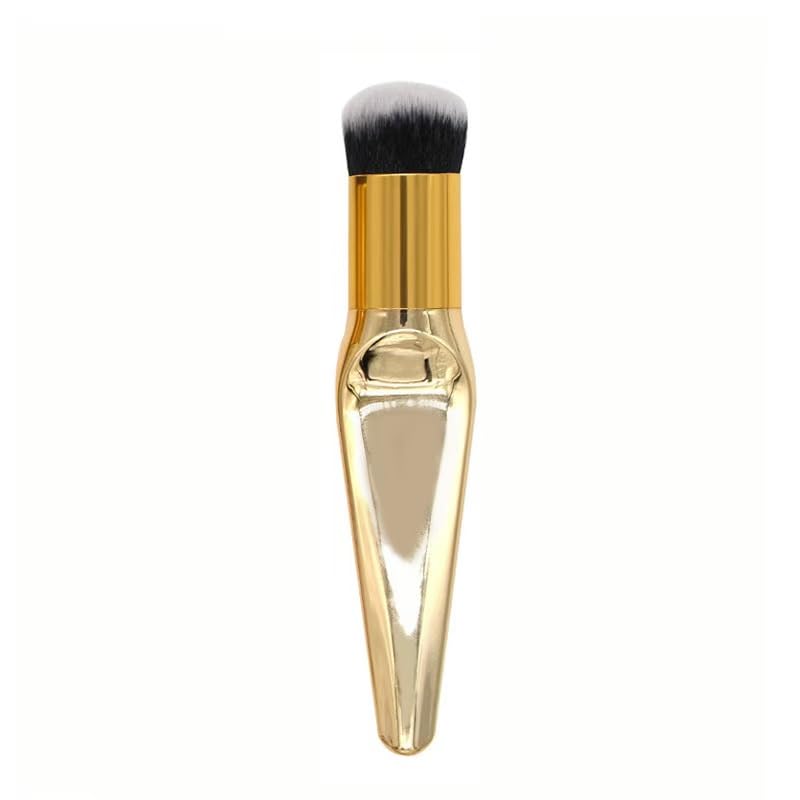 Makeup Brush,Foundation make-up brush Aluminum, Synthetic Bristles, Multi-Purpose for Foundation, Eyeshadow, Concealer, Powder Application, Travel-Friendly, 6 Inch (golden)