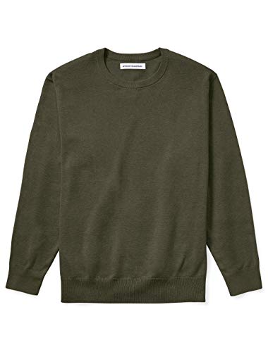 Amazon Essentials Men's Big & Tall Crewneck Sweater fit by DXL, Olive Heather, 4X