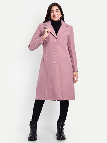 Image of HAUTEMODA Women's Winter Coat Trench Long Sleeves Over Coat With Pocket single Breasted
