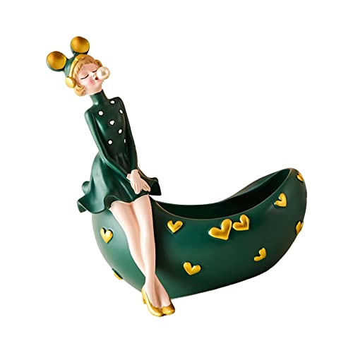 rockible de de Burbujas sopladas nórdicas con Bandeja, Almacenamiento de baratijas, Llavero, Organizador de Estatua de Resina para salón, Verde Cover