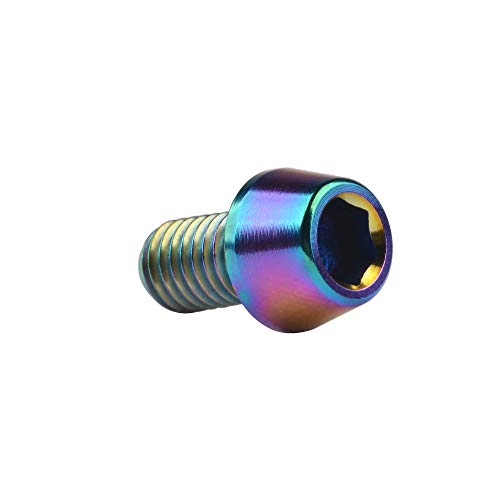 Image of Titanium Ti Bolt M5x9 16 18 20 25 30 35 40 45 50 55 60mm Tapered Head Screws Pack of 4 (M5x9mm, Ranibow)