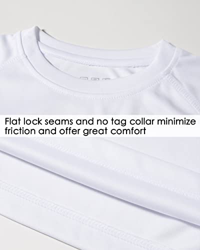 Willit Boy's Rash Guard Swim Shirts Short Sleeve Upf 50+ Sun Protection Shirt Youth Spf Fishing Quick Dry Shirt White M #TOP3