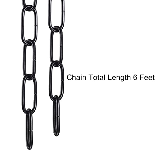 Mr.Color Black Metal Chandelier - Heavy Duty, 6 Feet Chain for Pendant Lights, Swag Lights