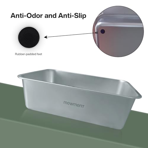 Arenero para gato acero inoxidable grande con base antideslizante miniatura 6