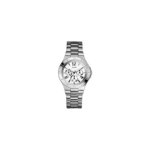 Guess W11125L1 - Reloj analógico de Cuarzo para Mujer con Correa de Acero Inoxidable, Color Plateado