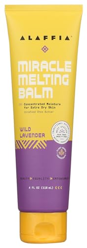 Alaffia Wild Lavender Scented Melting Miracle Balm, Natural, 4 Fluid Ounces (Pack Of 4)