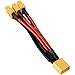 ATNSINC 2pcs XT60 Parallel Battery Connector Extension Y Splitter 3-Way 14AWG Male/Female Cable for RC Battery Motor (1Male to 3Female)