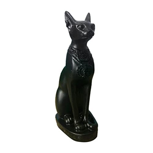Yardwe Statuette de déesse égyptienne Bastet en résine - Décoration de bureau - Cadeau de pendaison de crémaillère - Noir