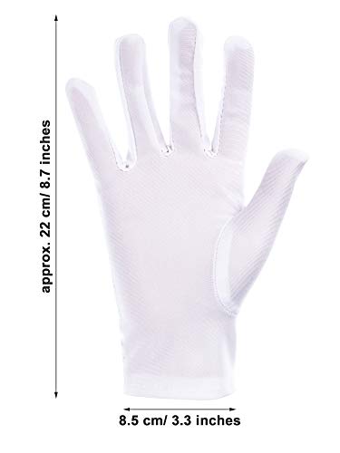 Sumind Women & Girls Satin/Spandex Gloves, Black, White, Red, One Size, Formal, Special Occasion, Wedding Party, Opera Gloves, 3 Pairs2