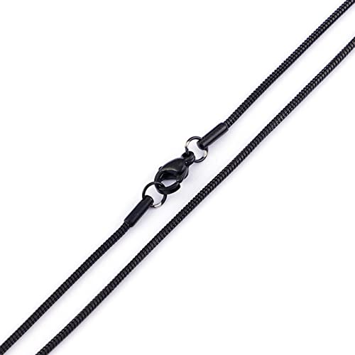 Collier Femme 2MM en Acier Inoxydable Noir : Cadeau Idéal Fête des Mères