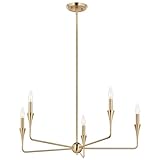 KICHLER Alvaro 5-Light Chandelier, Soft Modern Light in Champagne Bronze, for Dining Room, Office or Bedroom (19.25' x 30.25'), 52689CPZ