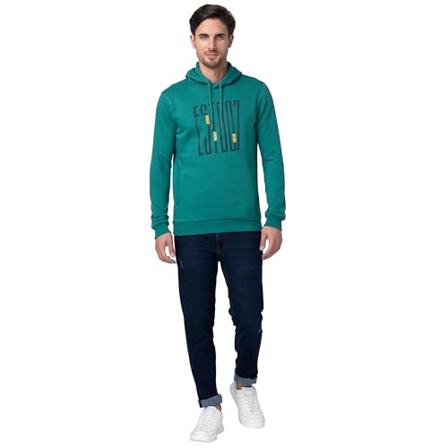 Image of Being Human Men's Solid Cotton Blend Long Sleeve Hoody | Men's Hoodie