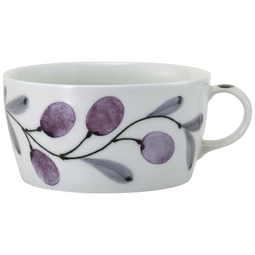 西海陶器 波佐見焼 「 olive 」 スープカップ コップ パープル 直径約11.5×高さ6cm 容量約425ml 電子レンジ 食洗機対応 日本製 25606