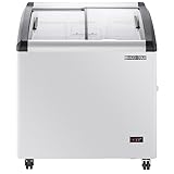 Maxx Cold MXF32CHC-3, 4.87 Cu. Ft. Curved Glass Top Chest Freezer Display, White