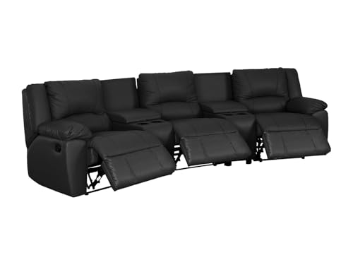 Venta Unica   Sofá Relax 3 plazas de Piel Aroma   Negro