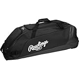 Rawlings | WORKHORSE Wheeled Equipment Bag | Baseball & Softball | Black
