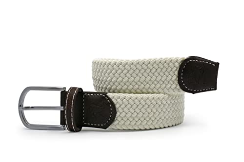 Ceinture tissée recyclée M unisexe crème et vert