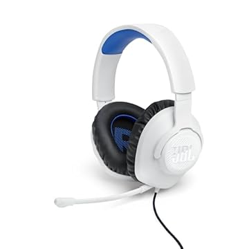 JBL, Fone de Ouvido Com Fio, JBL, QuantumSOUND 100P, Headset Gamer, Over Ear, Microfone Removível - Branco