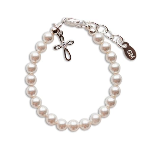Image of Cherished Moments Girls .925 Sterling Silver and 14K Gold-Plated Cultured or Simulated Pearl Bracelets for First Communion Gifts with Poem and Gift Box