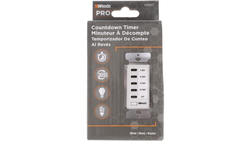 Southwire Woods In-Wall 30-Minute Decora Digital Countdown Timer - Automatic Wall Timer...