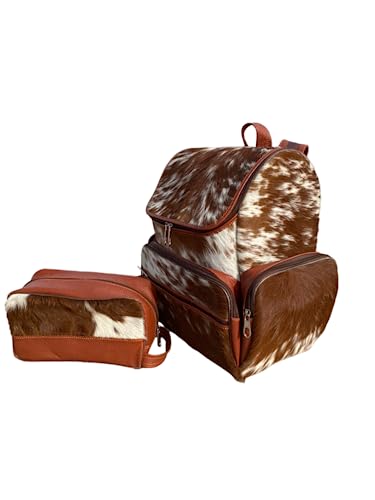 Leather Cowhide Backpack with cowhide hand clutch | Traveling Backpack Leather is for both Men and Women | Made with Cow Skin | Special designed for sports, Gym, and Multi-Purpose Uses3