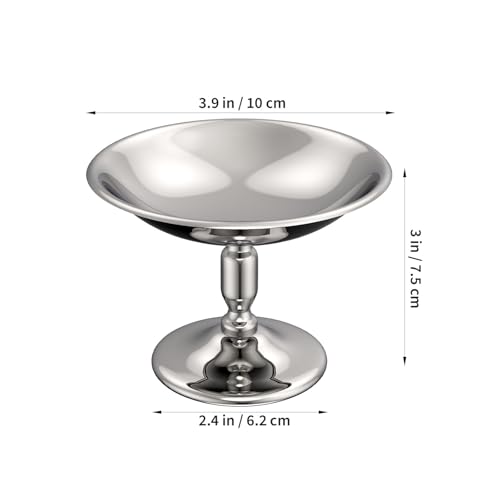 Image of Stainless Steel Dessert Cups, 2 Pcs 4 inch Sliver Footed Dessert Cups Mini Parfait Bowl for Sundae Snack Candy Fruit Ice Cream Pudding Yogurt Mousse Appetizer Bowl
