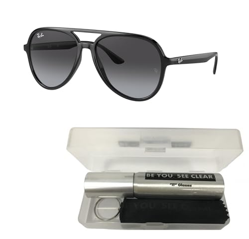 Ray-Ban RB4376 Sunglasses Bundle: RB 4376 601/8G Black Grey Gradient and Eyewear Cleaning Kit2