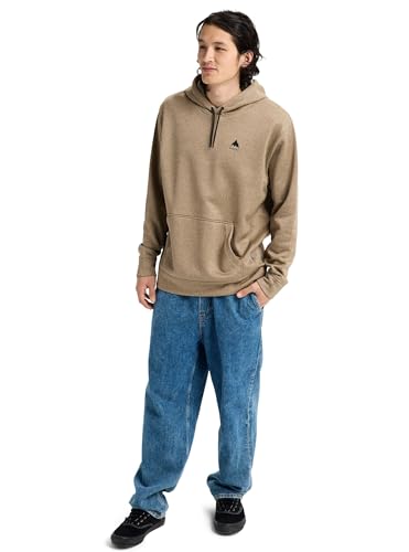 Image of Burton Men's Oak Pullover Hoodie - Technical Sweatshirt w /Quick-Drying Fleece & Thumbhole Cuffs