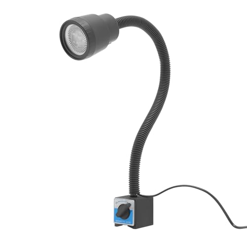 Lampe de travail LED pour machine avec pied magnétique | Lampe d'atelier flexible et réglable avec double tuyau (50 cm) | IP50, 600 lumens, idéale pour tour, fraiseuse et atelier