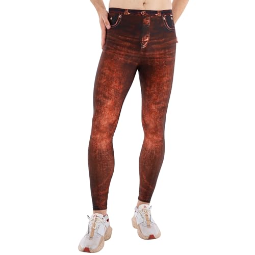 Kapow Meggings Leggings originales para hombre, Rust Jean Ringo, Medium