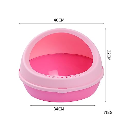 Baoblaze arenero semiabierto grande para gatos color rosa miniatura 6