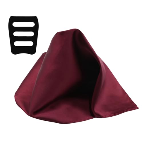 Image of Satin Mens Pocket Square with Holder, 11.8'' Suit Handkerchiefs for Men Wedding Business Casual
