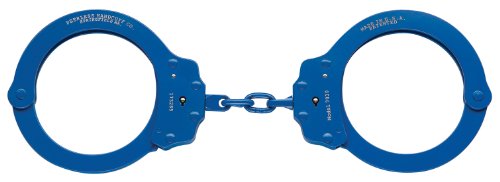 Peerless Handcuff Company, Oversize Chain Handcuff, Model 7030N, Oversize Chain Link Handcuff - Blue Finish