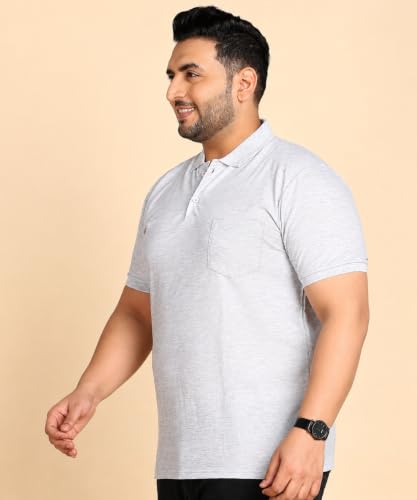 Image of INKKR Plus Size Solid Men's Polo Neck T-Shirt