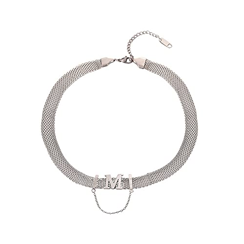 Tytanowa stal M litera choker obojczyk łańcuszek damski lekki luksusowy kołnierz niche ins hip hop naszyjnik naszyjnik