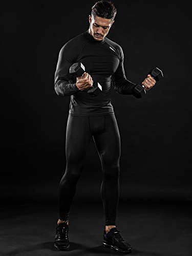 DRSKIN Men's Long Sleeve Compression Shirts Top Sports Workout Running Athletic Base Layer Dry Thermal Winter (M, SABB01)