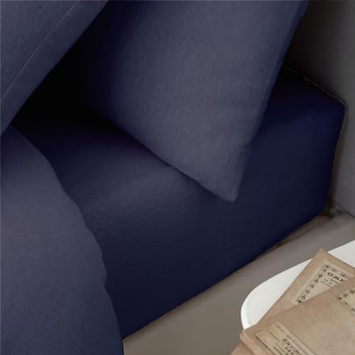 Catherine Lansfield Brushed Cotton Double Fitted Sheet Navy Blue