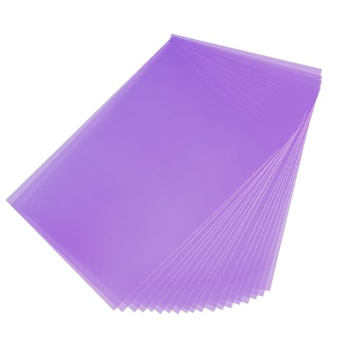 Image of A4 PVC Flexible Plastic Sheets, 10Pcs 0.3mm Thick A4 Size, Transparent DIY Crafts Film (Purple)