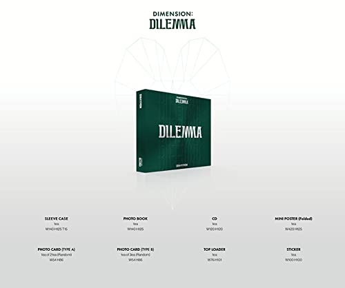 ENHYPEN : DIMENSION DILEMMA [ESSENTIAL Version] 1st Album CD+Photobook+Photocard Type A+Photocard Type B+Folded Mini Poster+Top Loader+Sticker