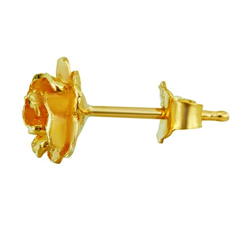 14k REAL Yellow Gold Rose Stud Earrings (7 x 7 mm)3
