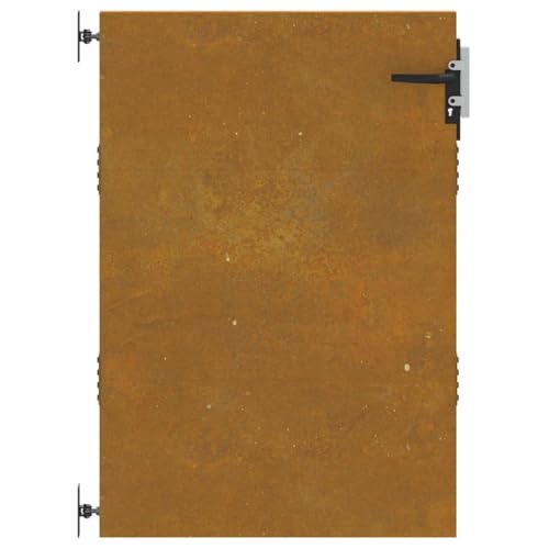 vidaXL Puerta de jardín acero corten 85x150 cm, puerta de metal, puerta de jardín delantera, puerta de jardín con cerradura, puerta de acero