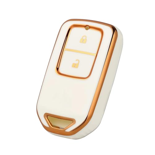 Coque de clé de voiture blanche et dorée pour Ridgeline