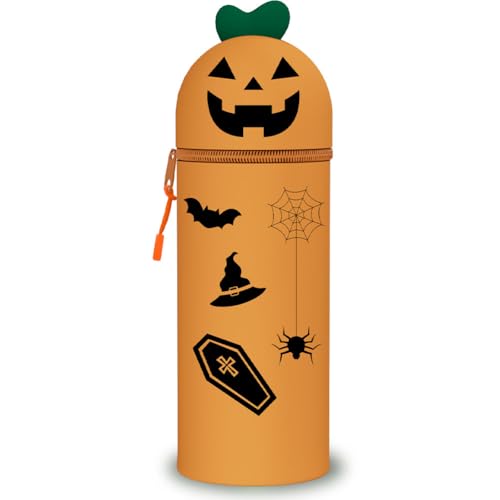 HTGWCG 2-in-1 Weiche Silikontasche - Kawaii Federmäppchen - mäppchen, Stand Up Federmäppchen, Tier Stifthalter, Stifthalter Bleistifttasche Mädchen Junge Halloween Christmas (D)