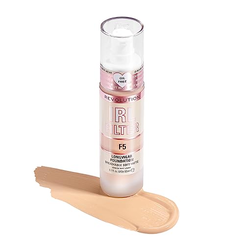Makeup Revolution, IRL Filter Longwear Foundation, Medium to Full Coverage, F5, 23ml