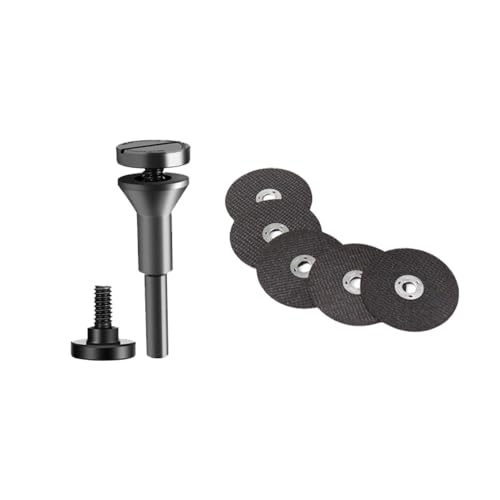 5Pcs 3 inch Cut Off Wheels with 1/4 in Mounting Mandrel Kit for Die Grinder, Metal Cutting Discs for Rotary Tool Drill Attachment Cutter Die Grinder Accessories