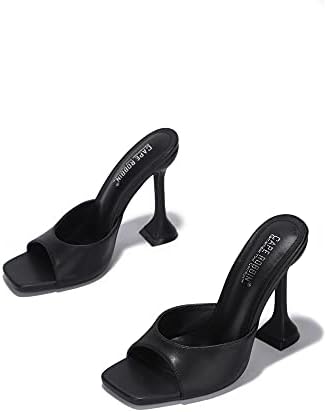 Cape Robbin Lithe Sexy High Heels for Women, Square Open Toe Shoes Heels